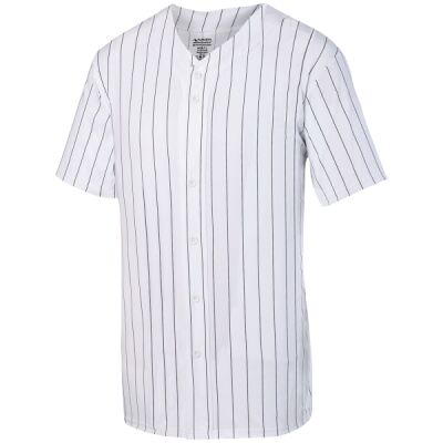 Unisex Pinstripe Full Button Baseball Jersey Thumbnail